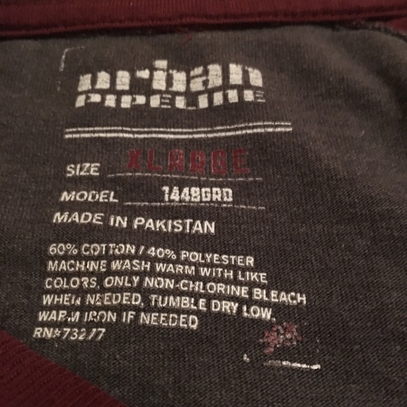 Urban Pipeline Raglan 2 T-shirt’s Red Navy Blue XL - Picture 5 of 7